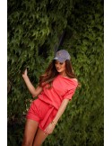 Summer jumpsuit tied at the waist Coral 3070 - Online store - Boutique